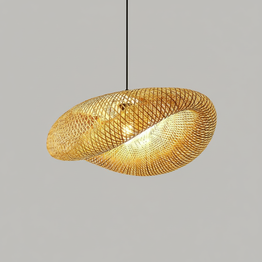 Handmade Rattan Pendant Light | Bamboo Hanging Lamp