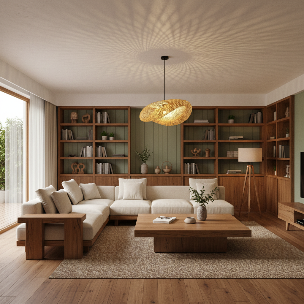 Handmade Rattan Pendant Light | Bamboo Hanging Lamp